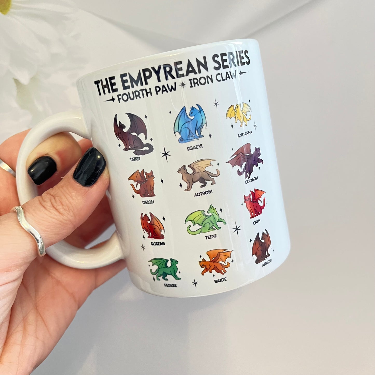 Fourth Wing Dragons Cats Mug