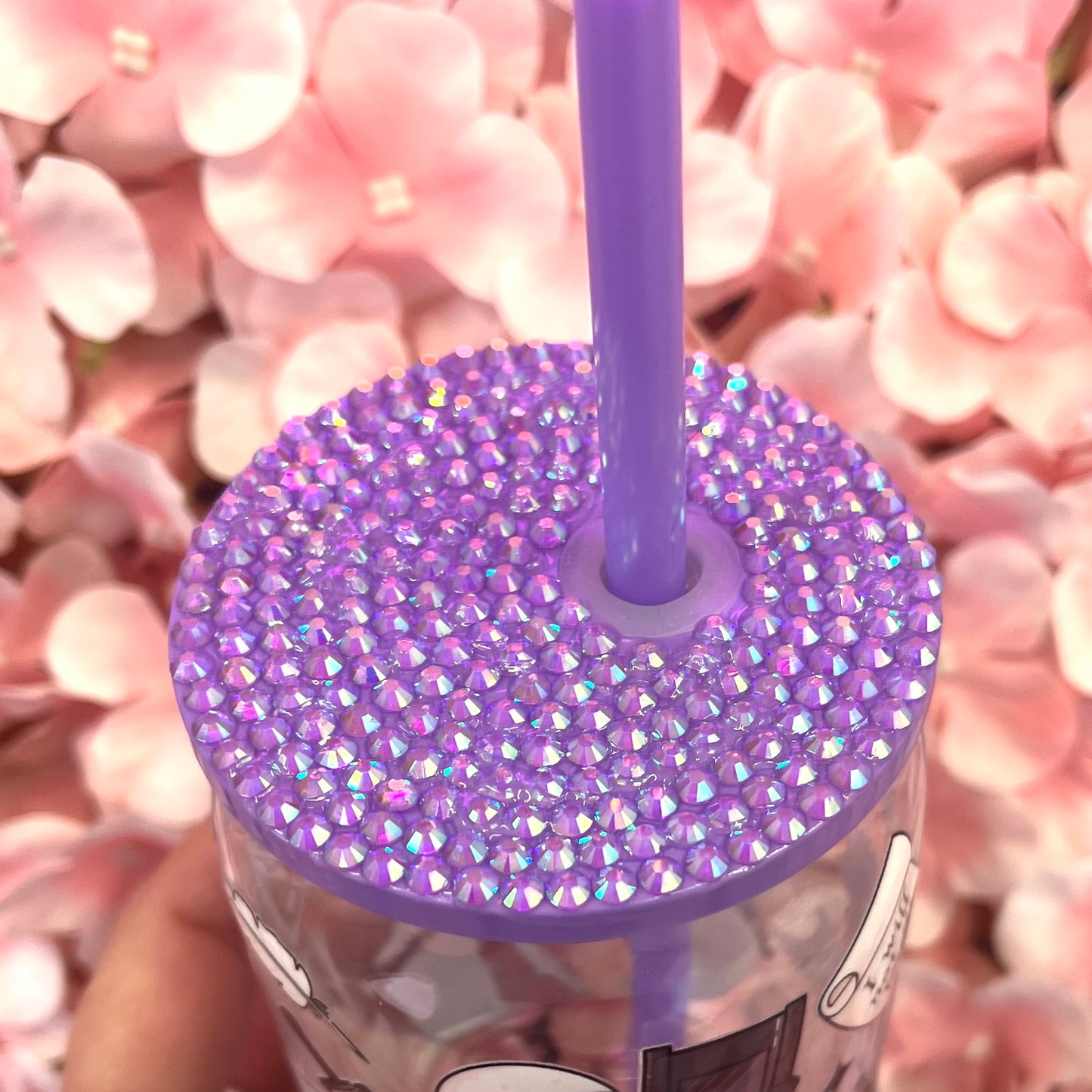 Fourth Wing Glass Jar cup with Rhinestone Lid and Straw