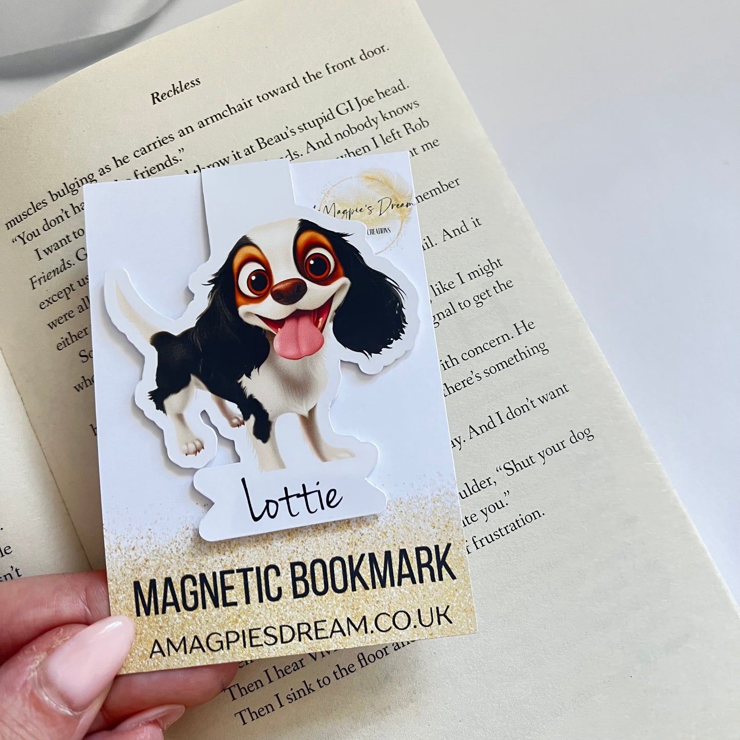 Personalised Dog Breed Magnetic Bookmark – Choose Your Pup’s Breed and name