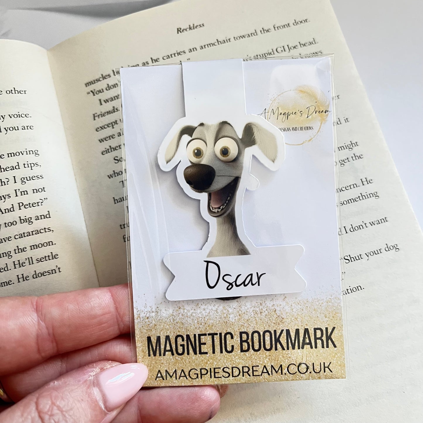 Personalised Dog Breed Magnetic Bookmark – Choose Your Pup’s Breed and name