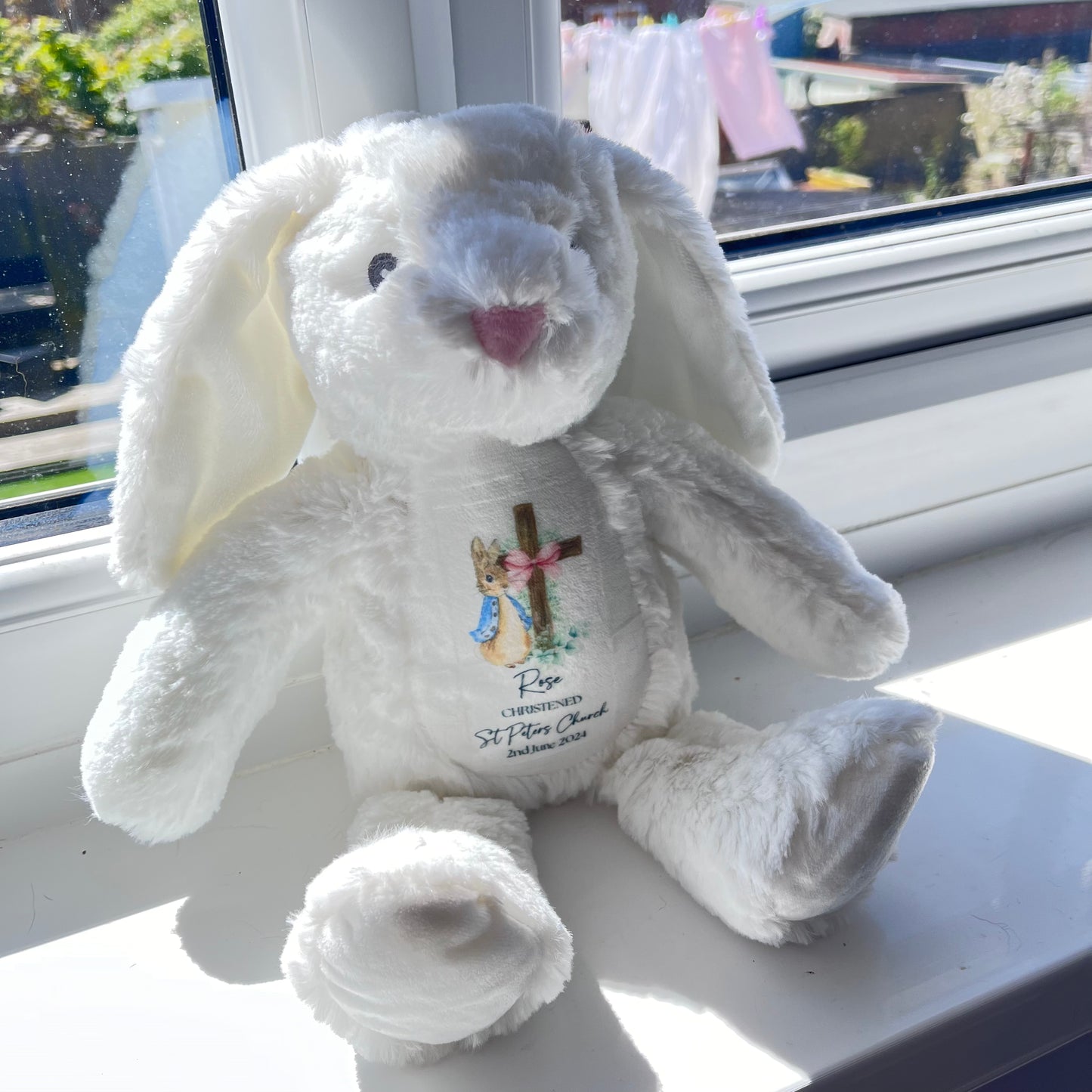 Personalised Christening Gift, Bunny Soft toy, Peter Rabbit