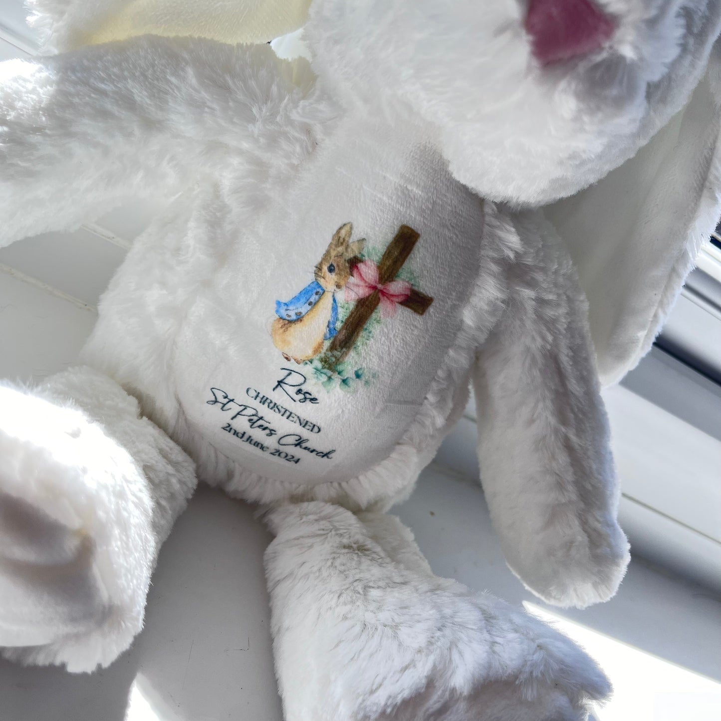 Personalised Christening Gift, Bunny Soft toy, Peter Rabbit