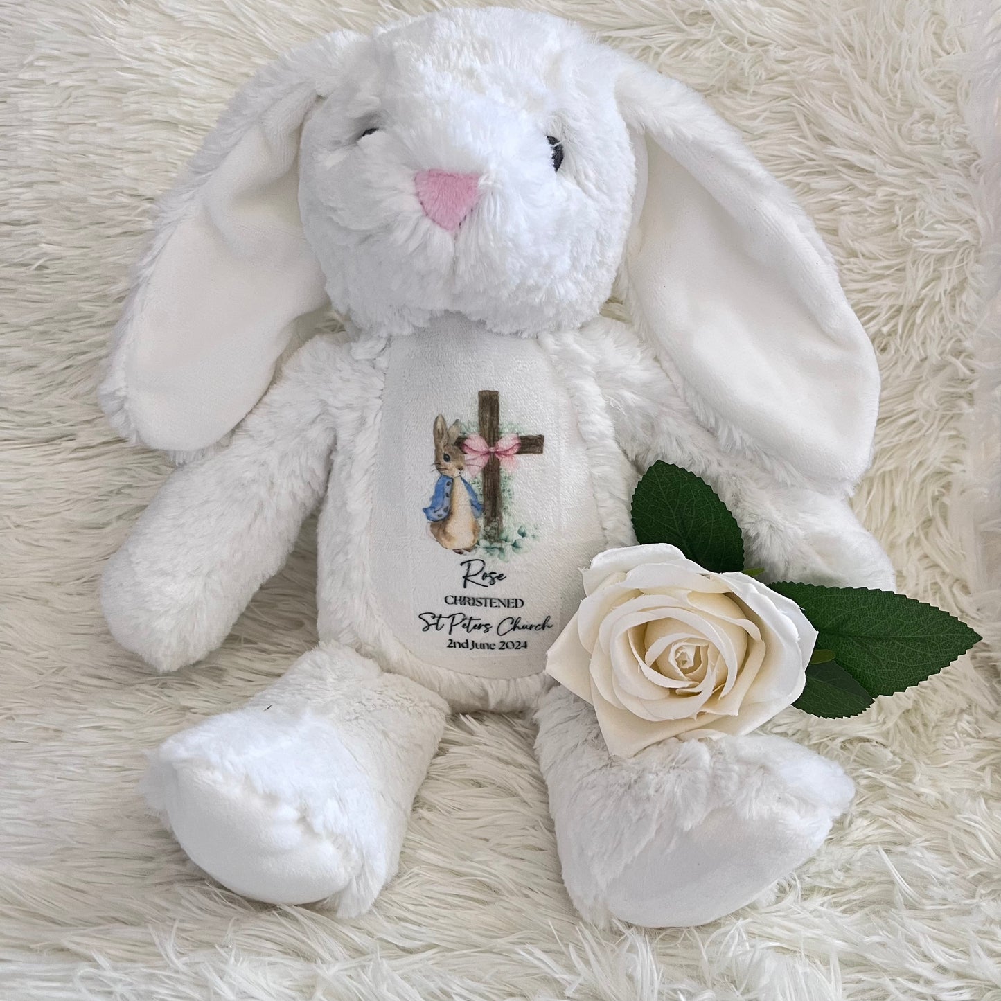 Personalised Christening Gift, Bunny Soft toy, Peter Rabbit