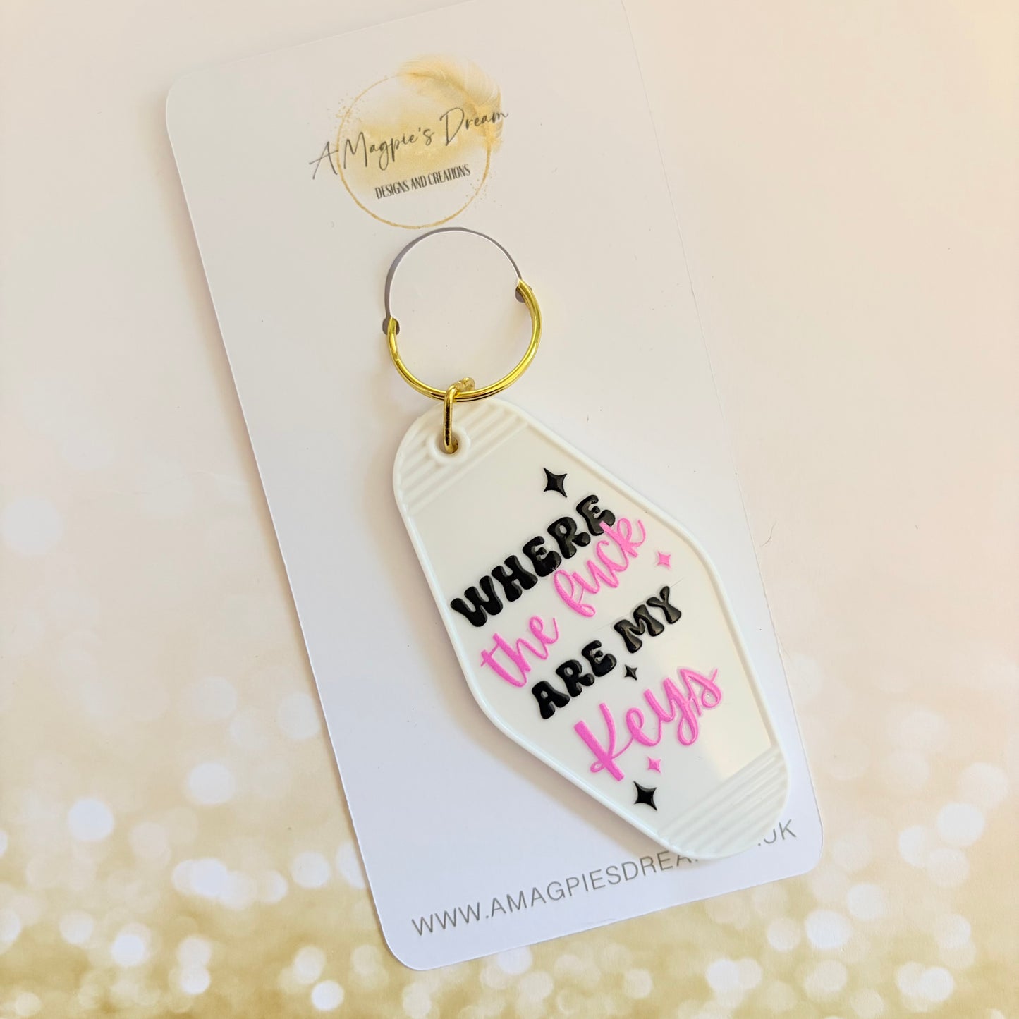 ✨ “Where the F* Are My Keys?” Retro Motel Keychain ✨**