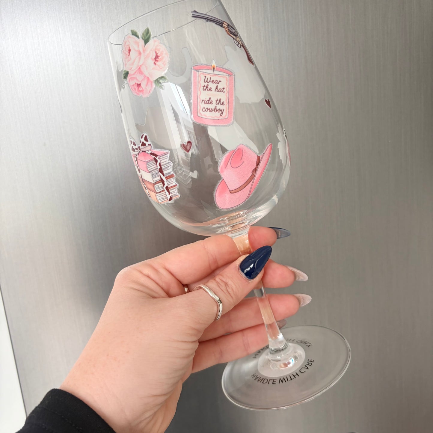 Romance Reader Wine Glass | Bookish Cowgirl Glass | Elsie Silver Inspired Gift | “Wear the Hat Ride the Cowboy” Wine Glass | Book Lover Gift