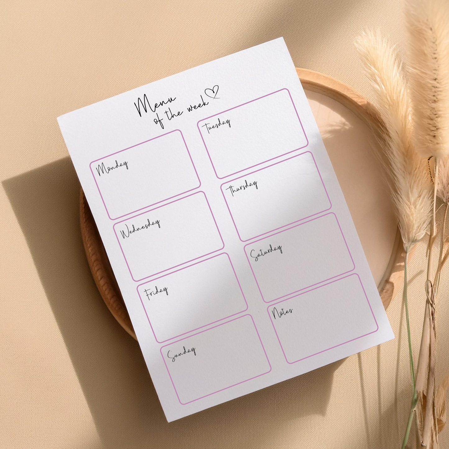 Weekly Meal Planner, Dry wipe Planner