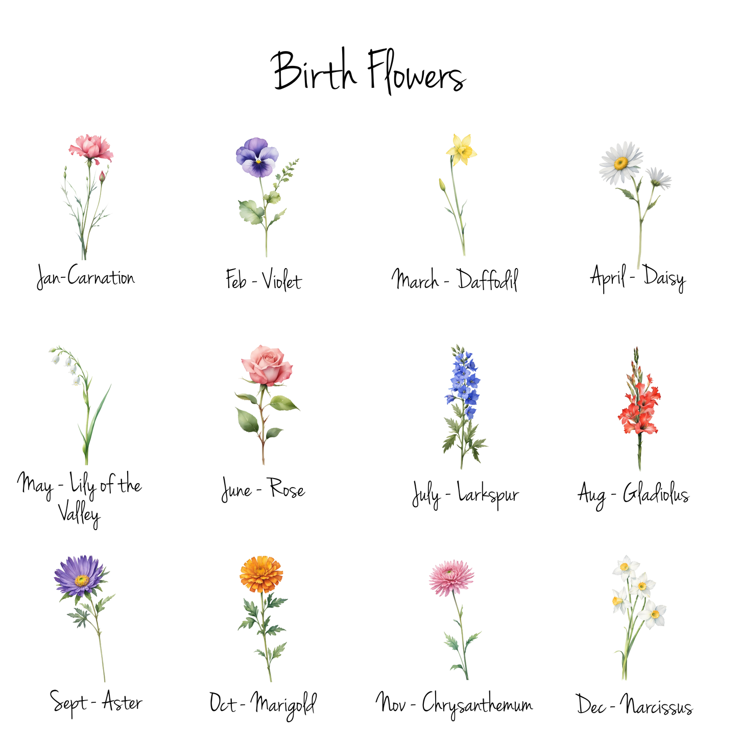 Personalised Birth Flower Bookmark with Tassel