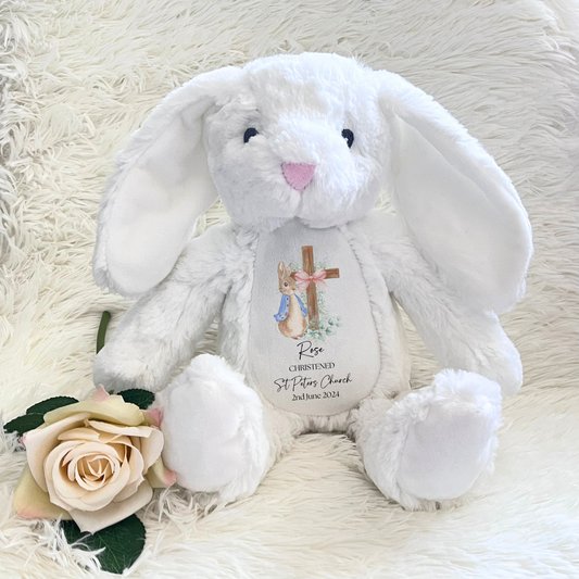 Personalised Christening Gift, Bunny Soft toy, Peter Rabbit