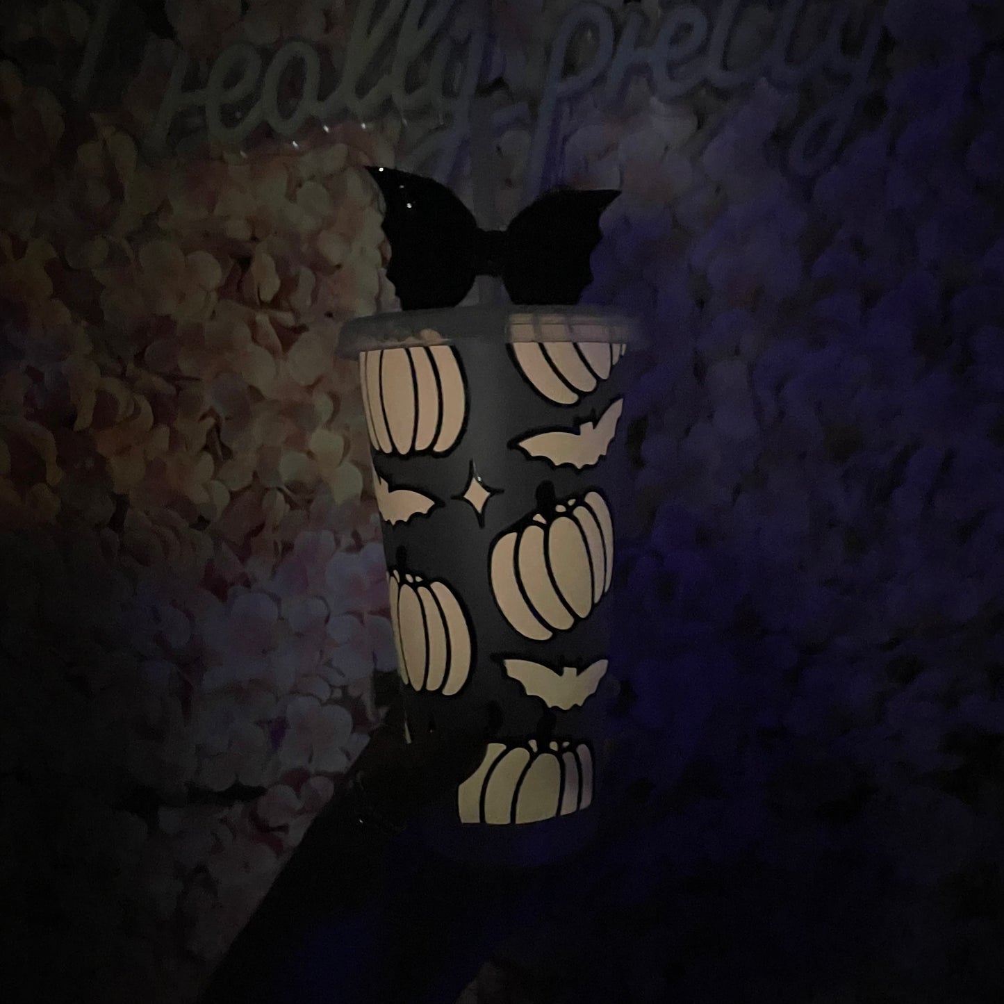 Glow in the Dark pumpkin, Bat cold Cup / Tumbler