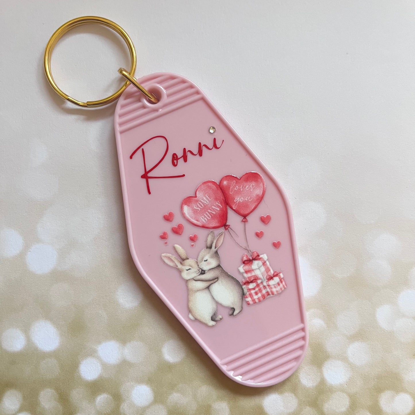 Personalised Somebunny Loves you Keyring/Bag Charm