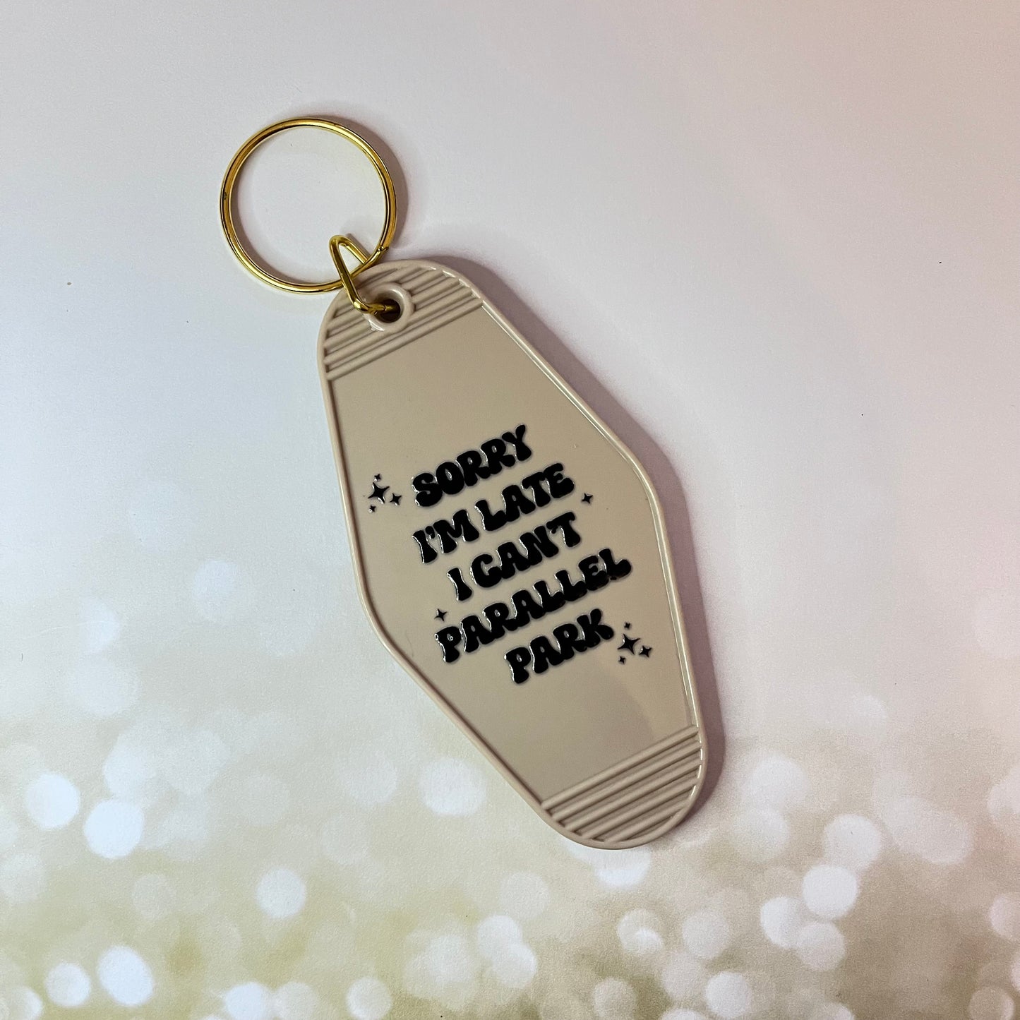 Sorry I’m Late I Can’t Parallel Park Keyring