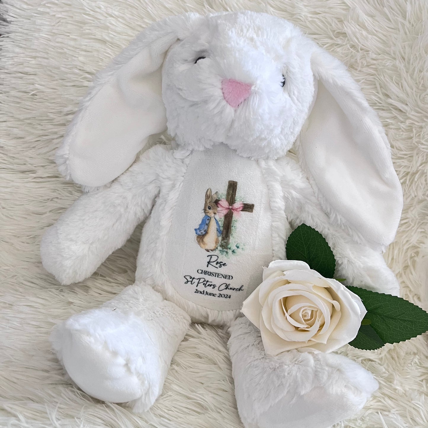 Personalised Christening Gift, Bunny Soft toy, Peter Rabbit