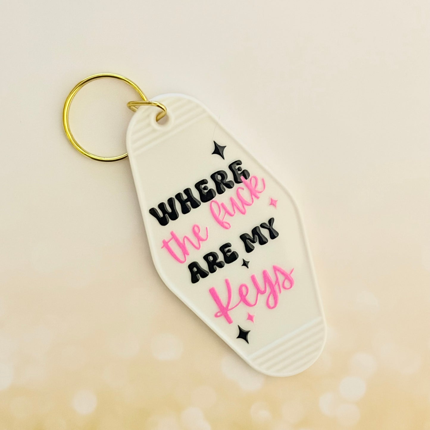✨ “Where the F* Are My Keys?” Retro Motel Keychain ✨**