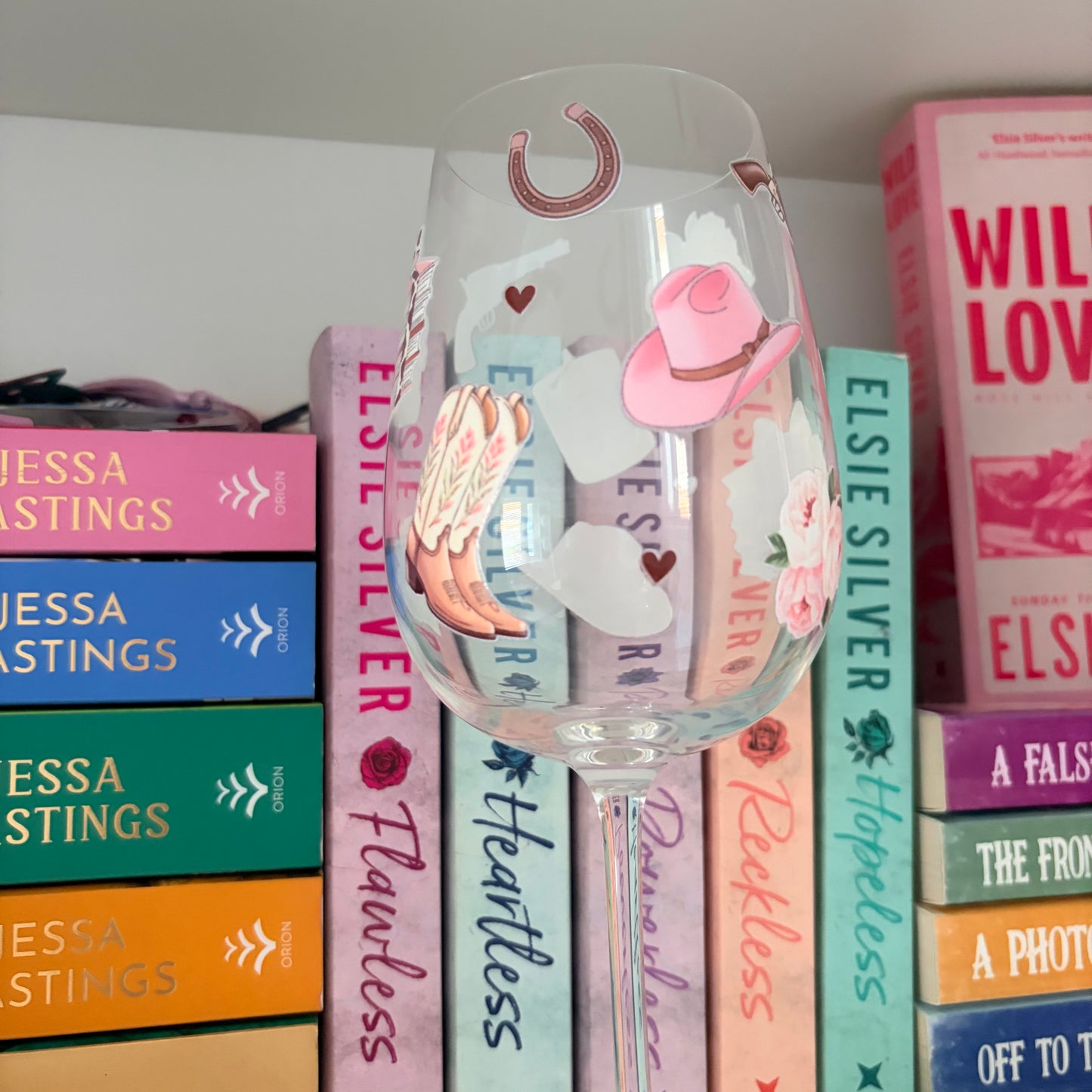 Romance Reader Wine Glass | Bookish Cowgirl Glass | Elsie Silver Inspired Gift | “Wear the Hat Ride the Cowboy” Wine Glass | Book Lover Gift