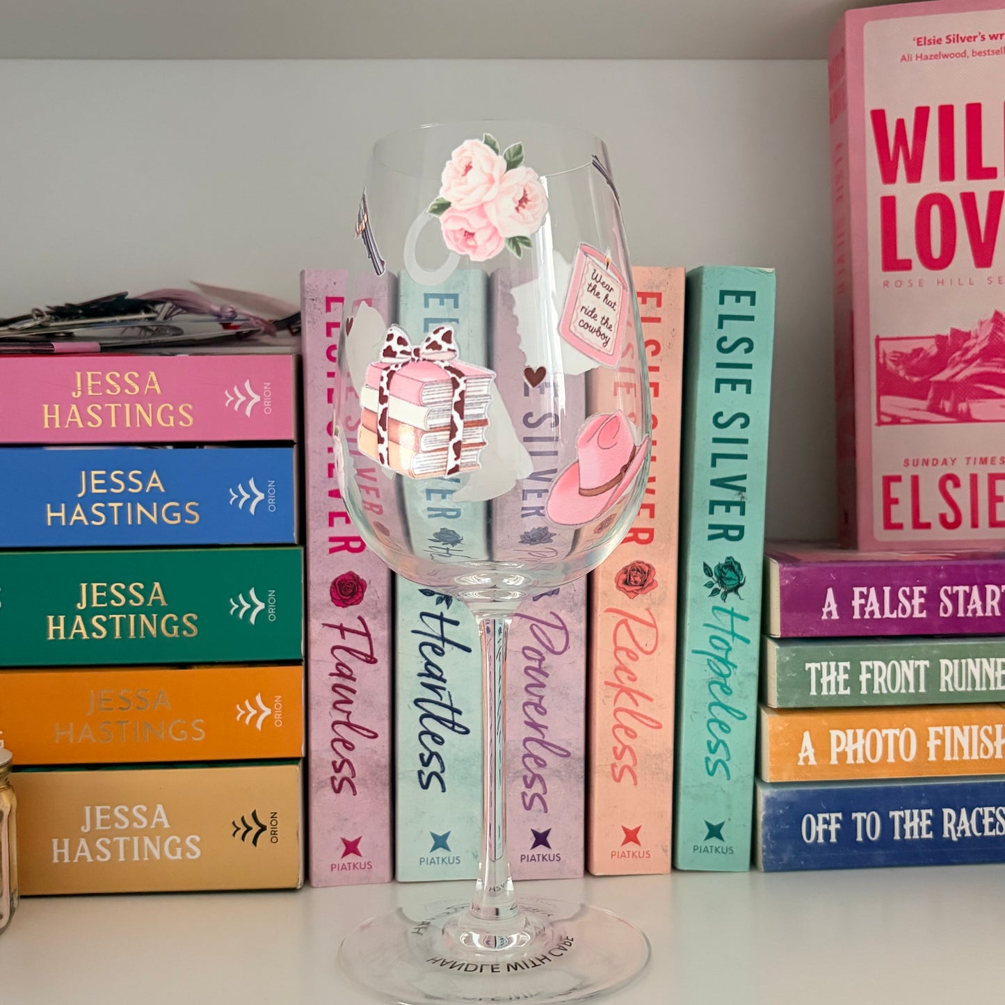Romance Reader Wine Glass | Bookish Cowgirl Glass | Elsie Silver Inspired Gift | “Wear the Hat Ride the Cowboy” Wine Glass | Book Lover Gift