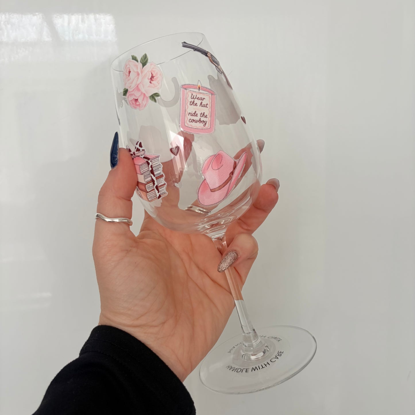 Romance Reader Wine Glass | Bookish Cowgirl Glass | Elsie Silver Inspired Gift | “Wear the Hat Ride the Cowboy” Wine Glass | Book Lover Gift