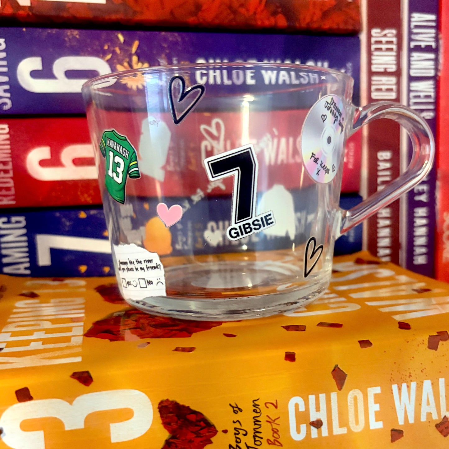 Booktok Inspired Glass Mug | Binding 13 Mug | Gibsie 7 | Kavanagh 13 | Clear Bookish Coffee Cup
