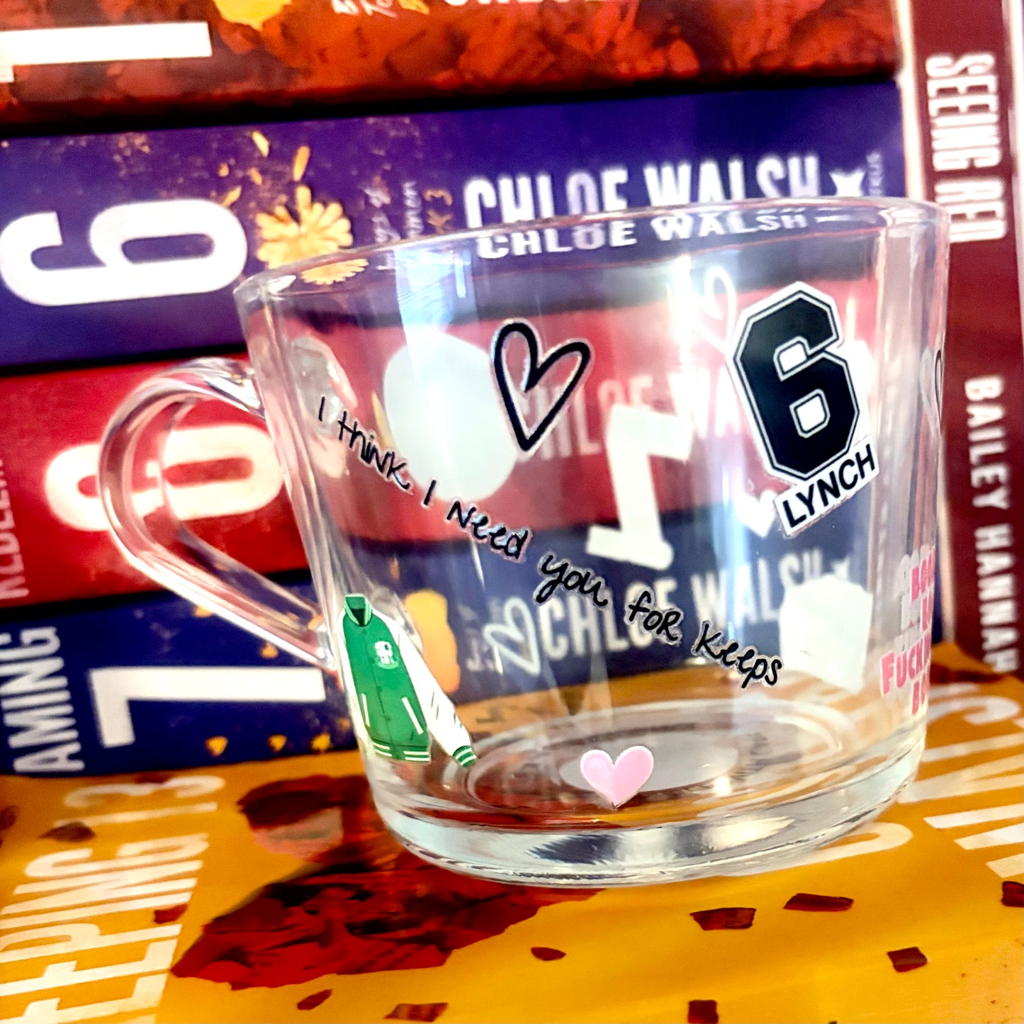 Booktok Inspired Glass Mug | Binding 13 Mug | Gibsie 7 | Kavanagh 13 | Clear Bookish Coffee Cup