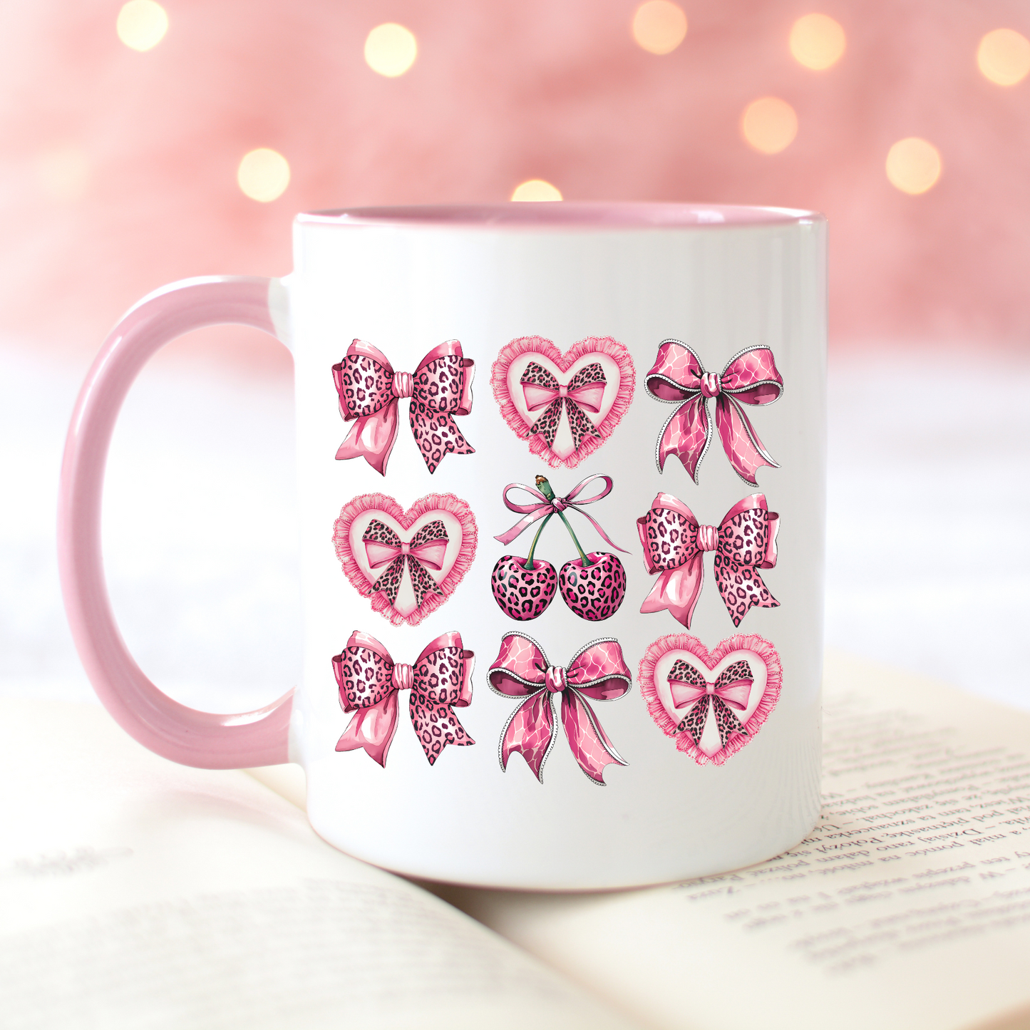 Leopard Cherries and Bows Mug