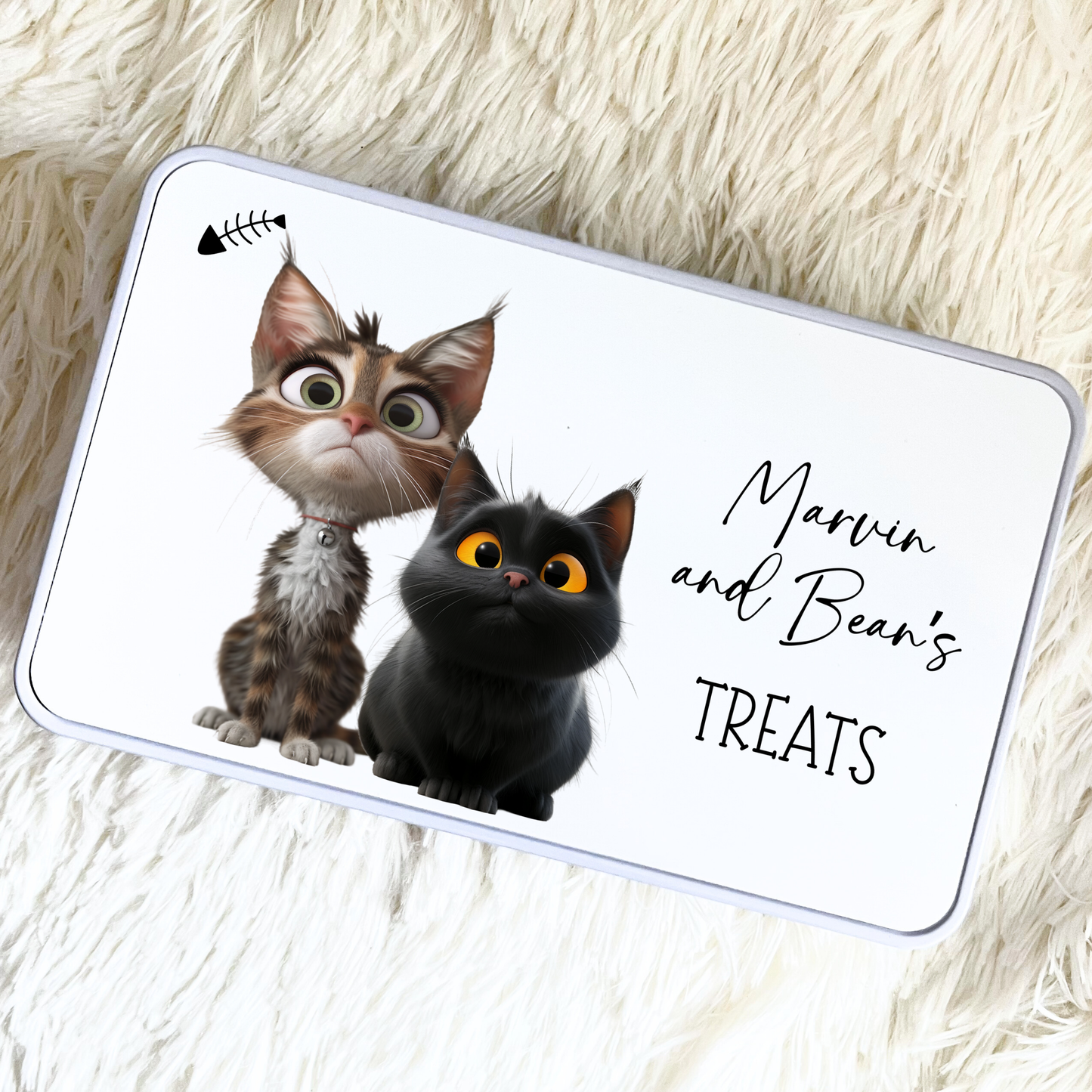 Personalised Cat Treat Tin, Storage Tin, Cat Lover Gift