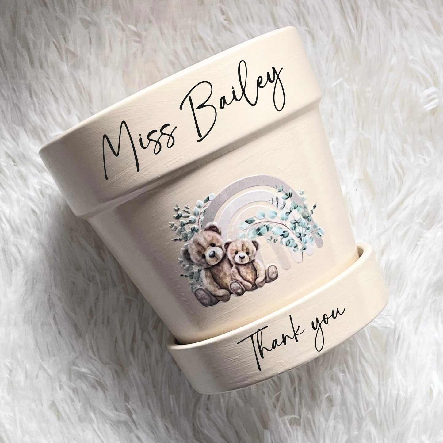 Personalised Ceramic plant pot and Saucer